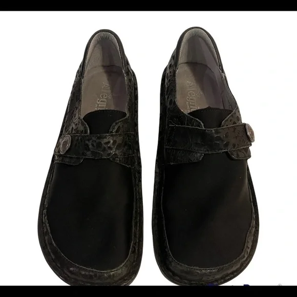 ALEGRIA Black Den-435 Leather Clogs Shoes - Picture 7 of 12